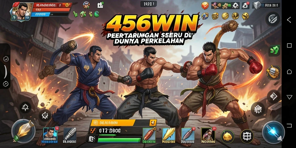 Tangkapan layar game 456WIN menampilkan aksi bertarung yang mendebarkan dan karakter yang beragam.