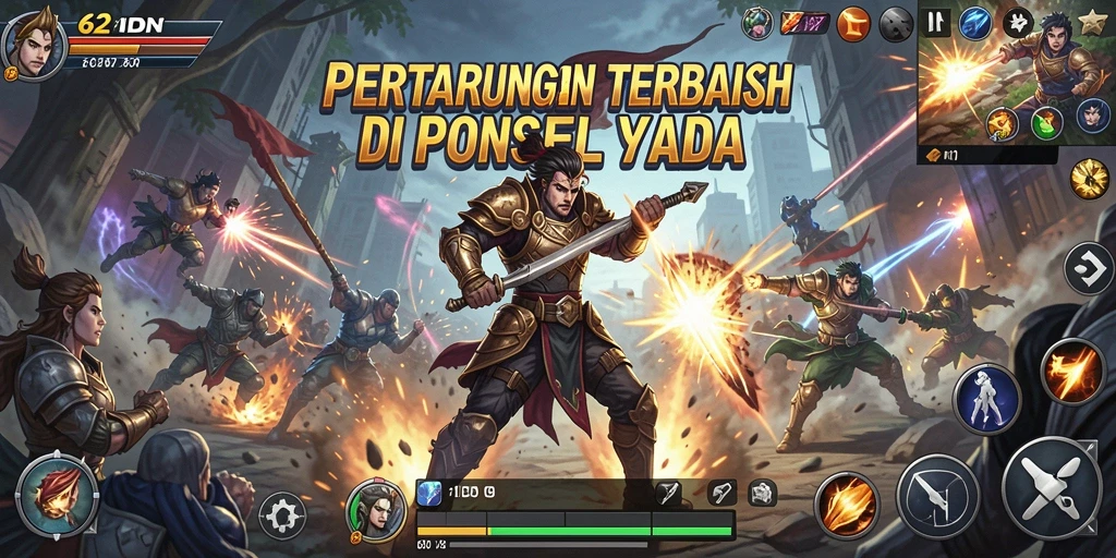 Tampilan seru dari pertarungan karakter dalam 62IDN.