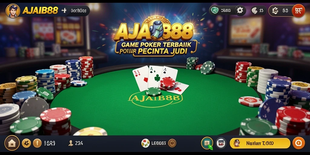 Tampilan gameplay poker di AJAIB88 yang mengasyikkan.