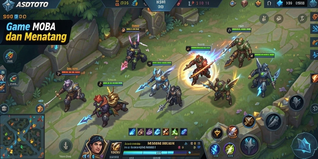 Tampilan gameplay seru ASDTOTO dalam pertarungan epik MOBA.