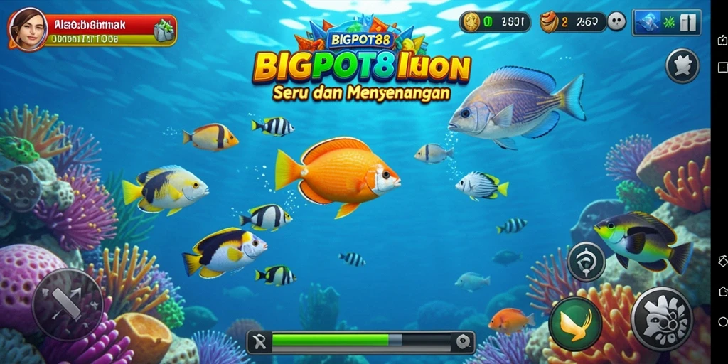 Tampilan gameplay seru di BIGPOT88 saat menembak ikan.