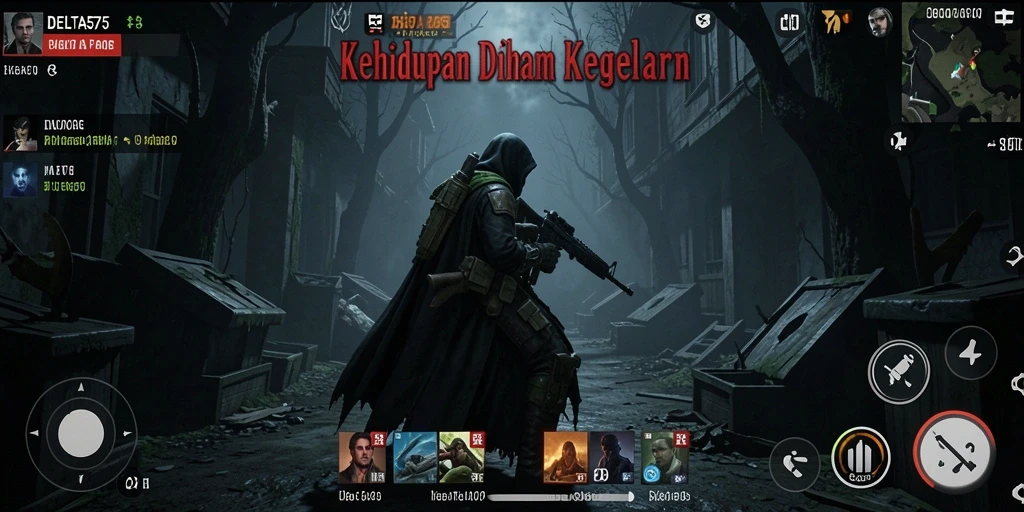 Gameplay DELTA575 menampilkan suasana horor yang mencekam dan penuh ketegangan.
