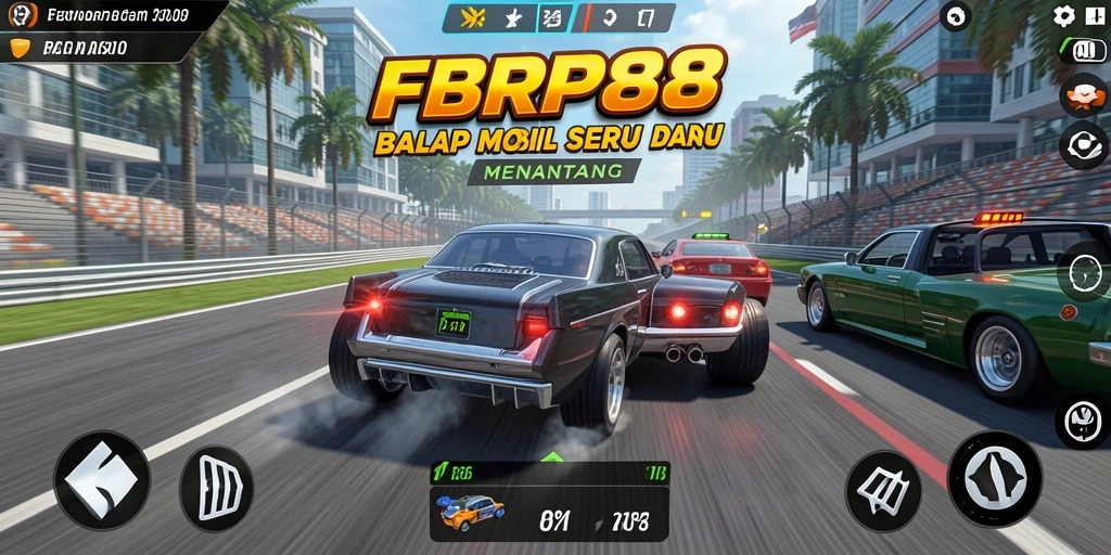 Gameplay balap mobil yang seru dan mendebarkan.