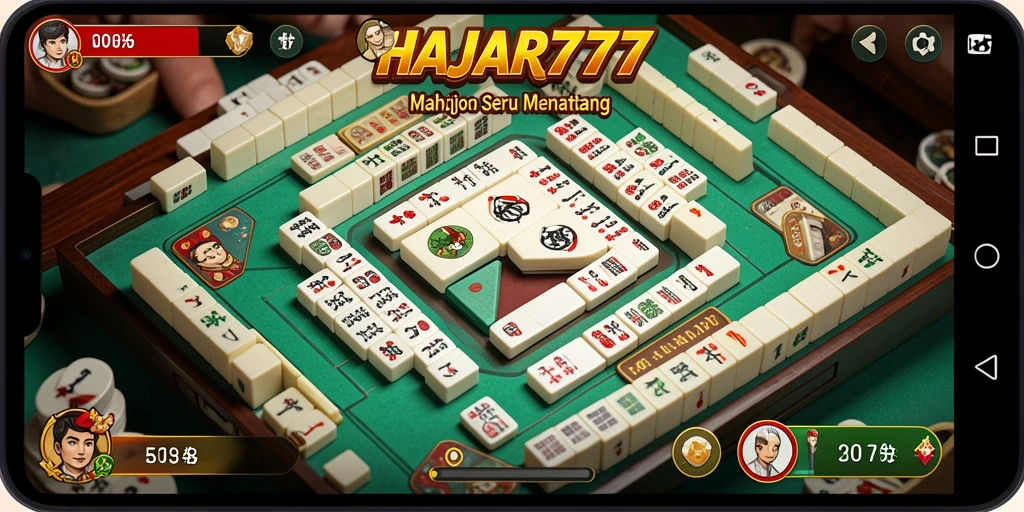 Tampilan permainan Mahjong seru dalam HAJAR777.