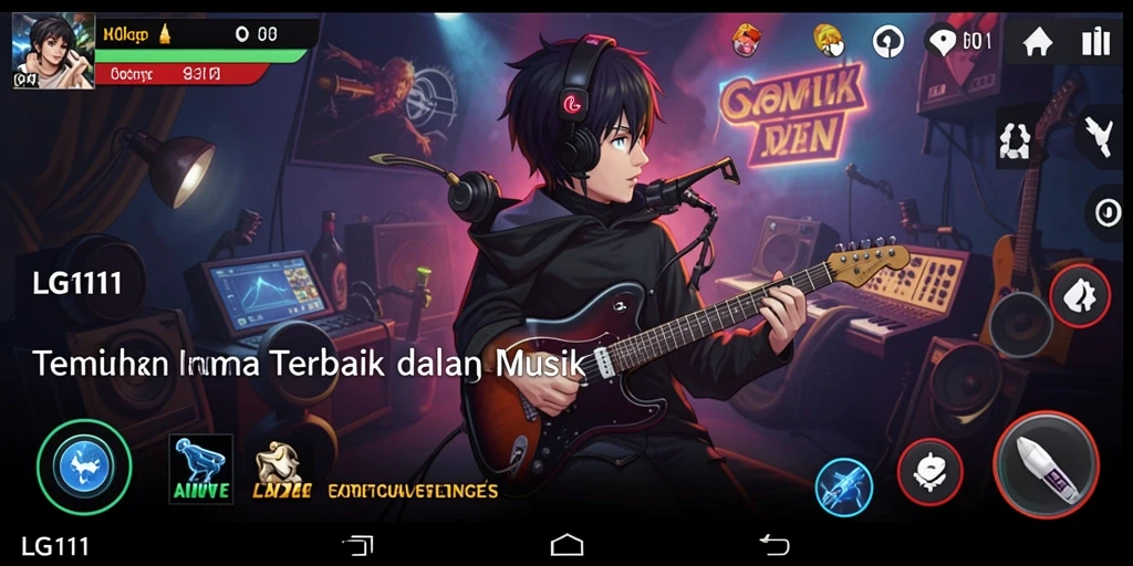 Screenshot utama LG111 menampilkan gameplay musik yang menarik.