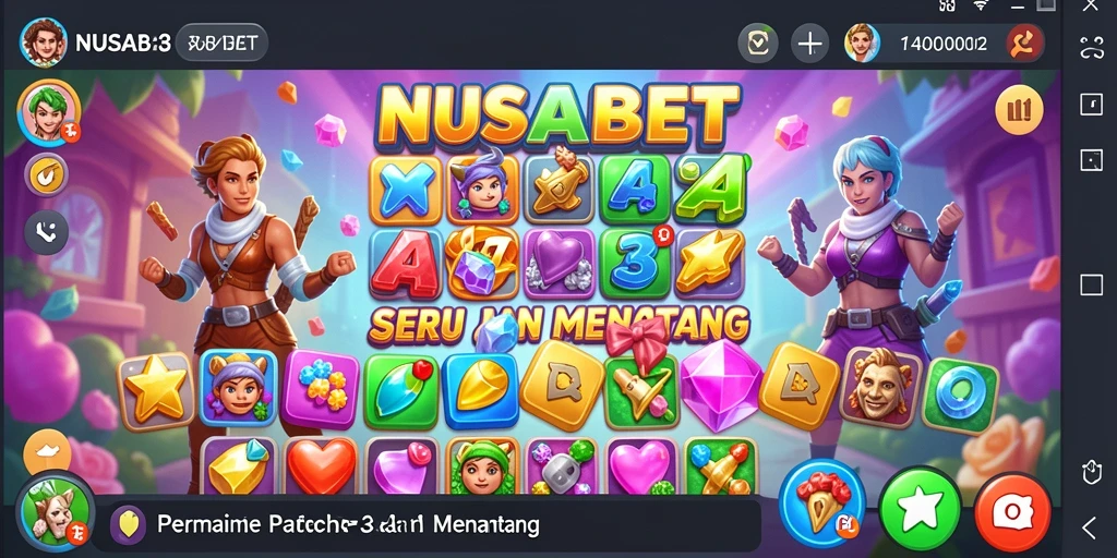 Screenshot gameplay NUSABET menampilkan kombinasi seru dalam permainan Match-3.