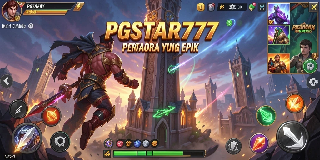 Screenshot PGSTAR777 menampilkan aksi seru menara mempertahankan wilayah.