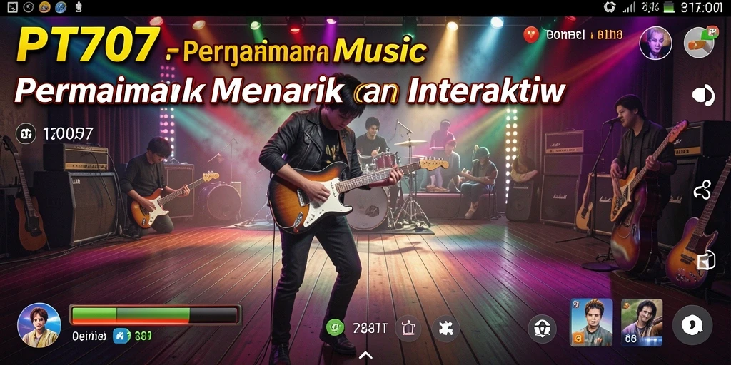 Tampilan gameplay PT707 yang menghibur dan interaktif di bidang musik.