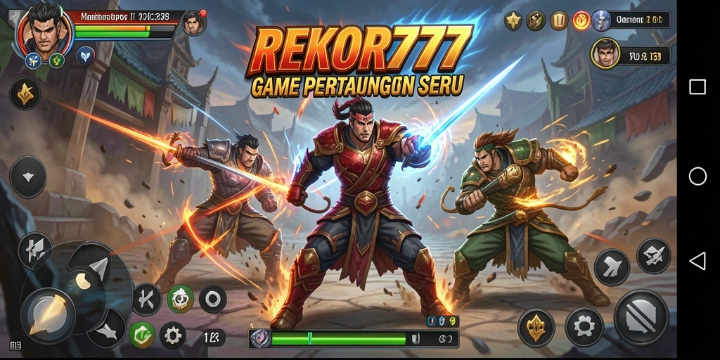 Gameplay <strong>REKOR777</strong> menunjukkan duel antar karakter yang menegangkan.